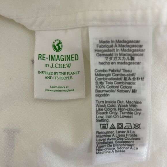 J. Crew Men's Slim Flex Oxford XL White Multicolored Nautical Preppy - Picture 6 of 8